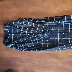 Madewell Collarless Shirt Dress in Windowpane Size XS